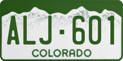 CO license plate ALJ601