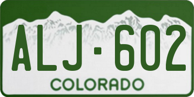 CO license plate ALJ602