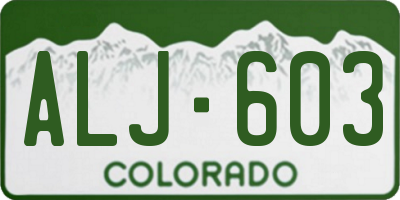 CO license plate ALJ603