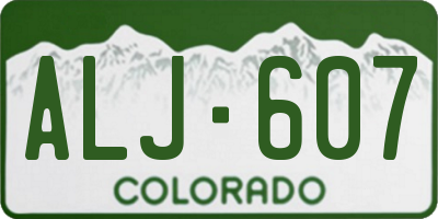 CO license plate ALJ607
