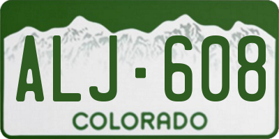 CO license plate ALJ608