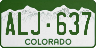 CO license plate ALJ637