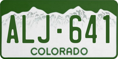 CO license plate ALJ641