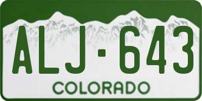 CO license plate ALJ643