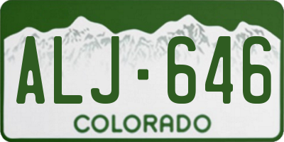 CO license plate ALJ646