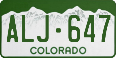 CO license plate ALJ647