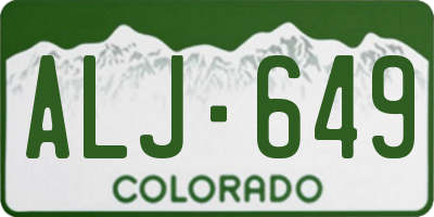 CO license plate ALJ649
