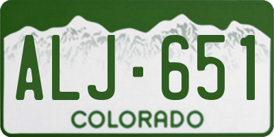 CO license plate ALJ651