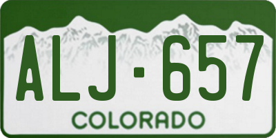 CO license plate ALJ657