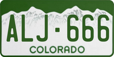 CO license plate ALJ666