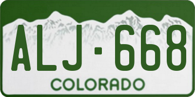 CO license plate ALJ668