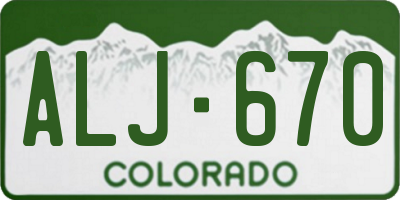 CO license plate ALJ670