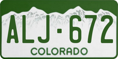 CO license plate ALJ672