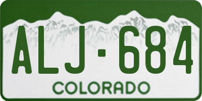 CO license plate ALJ684