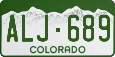 CO license plate ALJ689