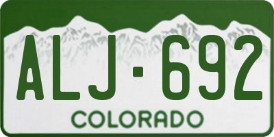 CO license plate ALJ692