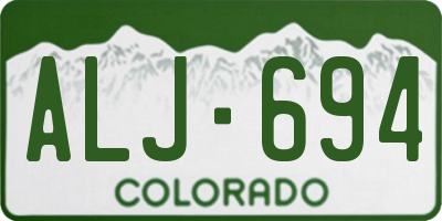 CO license plate ALJ694