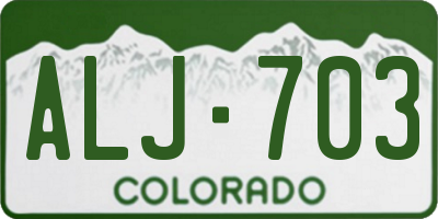 CO license plate ALJ703