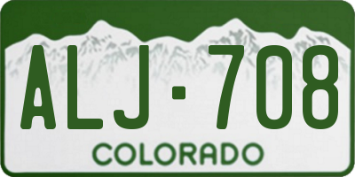 CO license plate ALJ708