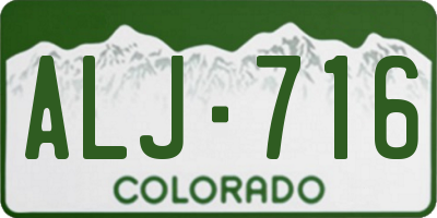 CO license plate ALJ716
