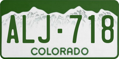 CO license plate ALJ718