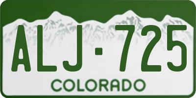 CO license plate ALJ725