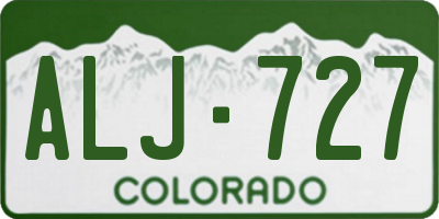CO license plate ALJ727