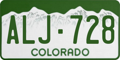CO license plate ALJ728