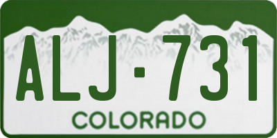 CO license plate ALJ731