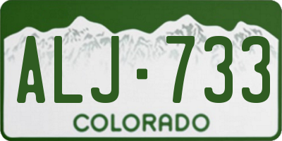 CO license plate ALJ733