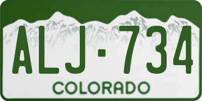 CO license plate ALJ734