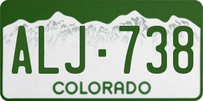 CO license plate ALJ738