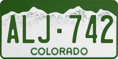CO license plate ALJ742