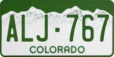 CO license plate ALJ767