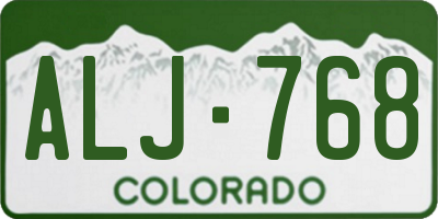 CO license plate ALJ768