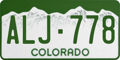 CO license plate ALJ778