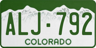CO license plate ALJ792