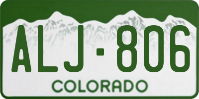 CO license plate ALJ806