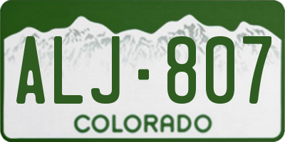 CO license plate ALJ807