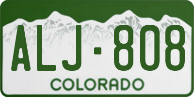 CO license plate ALJ808