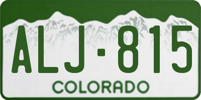 CO license plate ALJ815