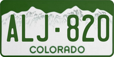 CO license plate ALJ820