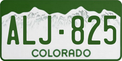 CO license plate ALJ825