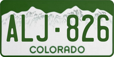CO license plate ALJ826