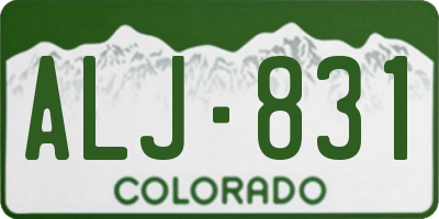 CO license plate ALJ831