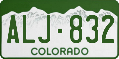 CO license plate ALJ832