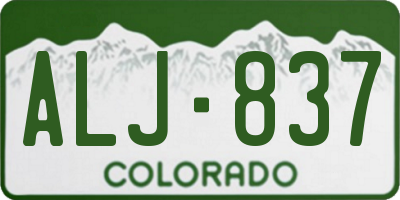 CO license plate ALJ837