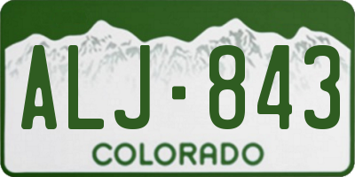 CO license plate ALJ843