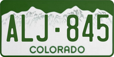 CO license plate ALJ845