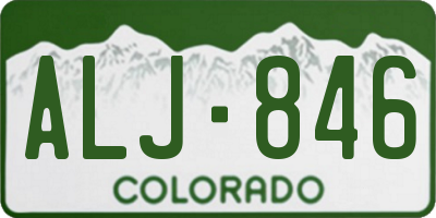 CO license plate ALJ846